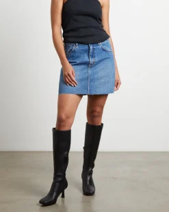 Darcy Denim Mini Skirt in Omen