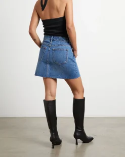 Darcy Denim Mini Skirt in Omen
