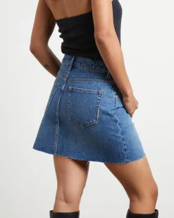 Darcy Denim Mini Skirt in Omen