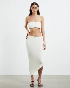 Davia Knit Crop Top Off White