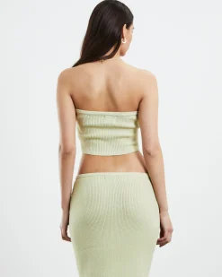 Davia Knit Crop Top Pear Green