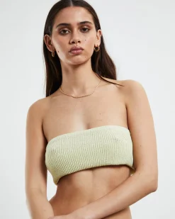 Davia Knit Crop Top Pear Green