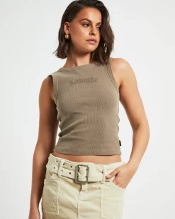 Decadance Diamate Tank Top in Chocolate Brown