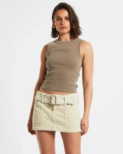 Decadance Diamate Tank Top in Chocolate Brown