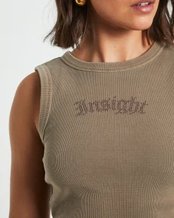 Decadance Diamate Tank Top in Chocolate Brown