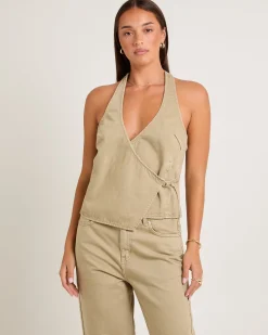 Delilah Denim Halter Neck Top
