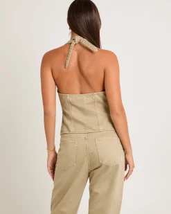 Delilah Denim Halter Neck Top