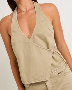 Delilah Denim Halter Neck Top