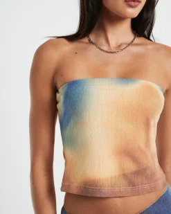 Della Printed Strapless Knit Top in Assorted
