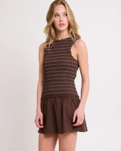 Delmore Shirred Mini Dress