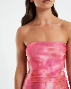 Dema Bandeau Mini Dress Blurred Pink