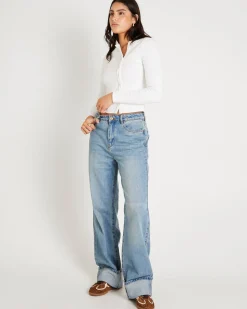 Demi Fold Hem Denim Jeans