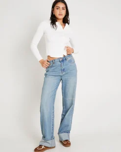 Demi Fold Hem Denim Jeans