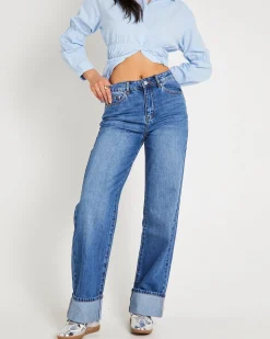 Demi Fold Hem Denim Jeans
