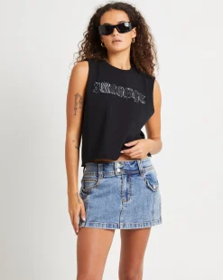 Denim Applique Tank Top