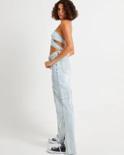 Diamonde Star Denim Top