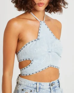 Diamonde Star Denim Top