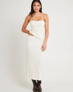 Doiley Lace Midi Skirt