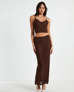 Eleanora Lace Knit Maxi Skirt