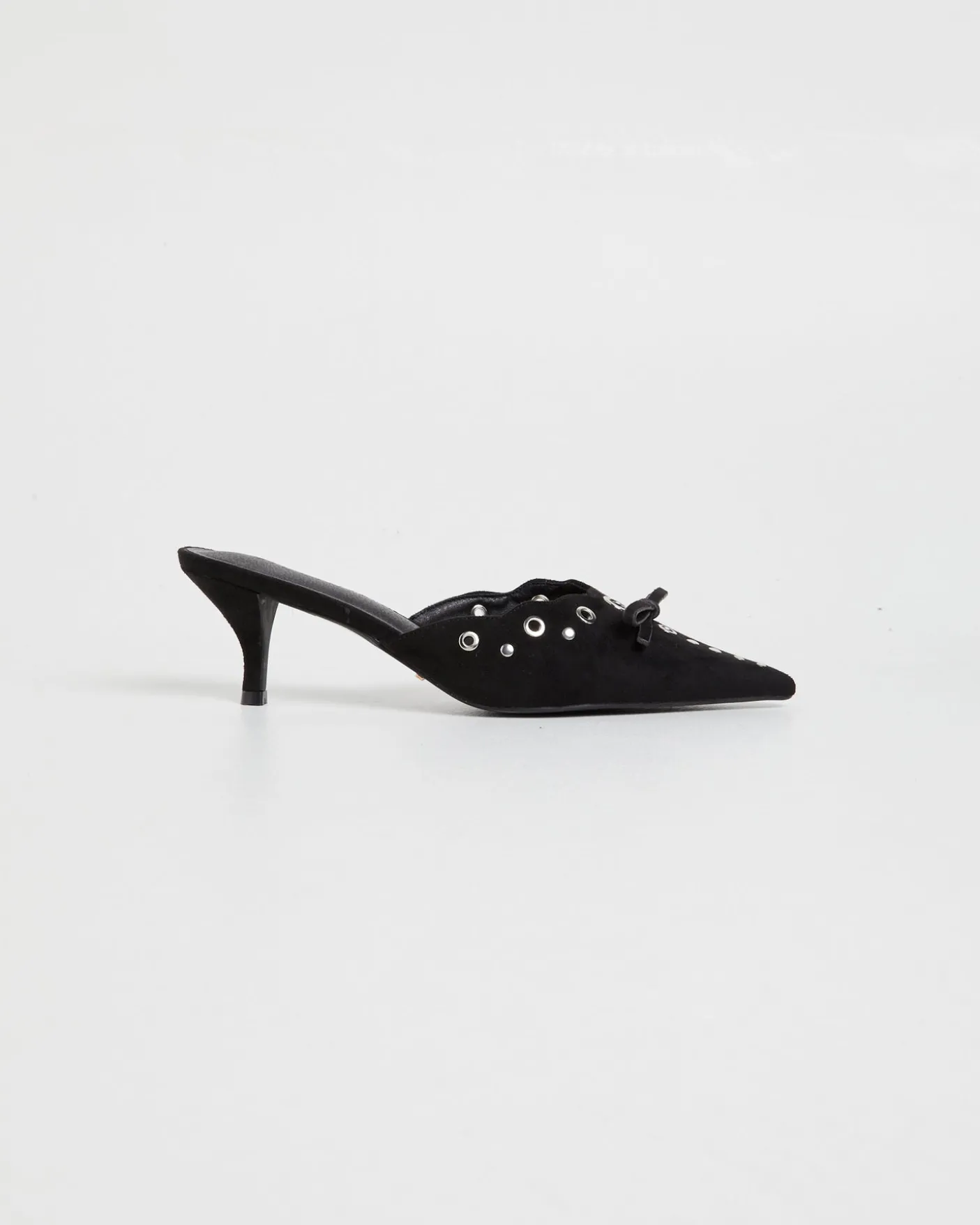 Elio Pointed Mule Black Suede