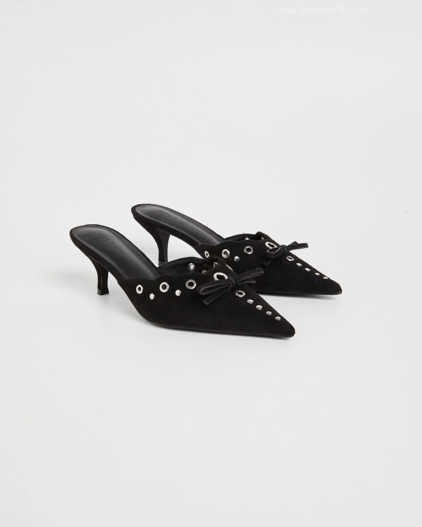 Elio Pointed Mule Black Suede