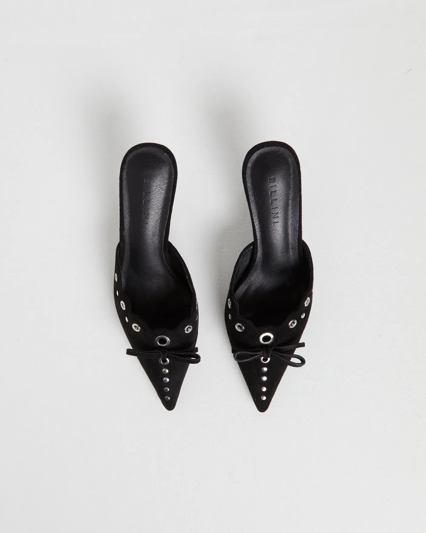 Elio Pointed Mule Black Suede