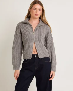 Ellie Double End Zip Longline Cardigan