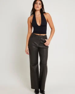 Esme Leather Look Straight Pants