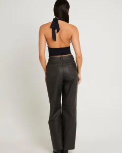 Esme Leather Look Straight Pants