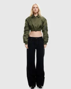 Essential Cropped Bomber Jacket
