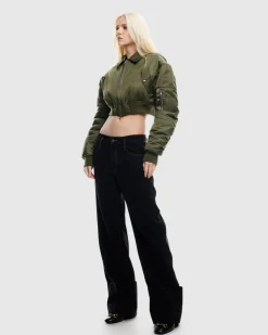 Essential Cropped Bomber Jacket