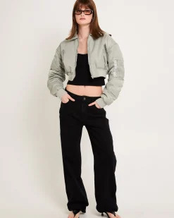 Essential Cropped Bomber Jacket