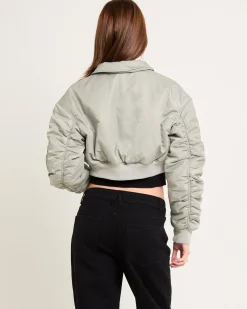 Essential Cropped Bomber Jacket