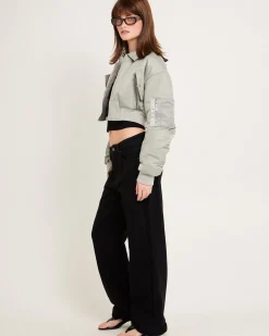 Essential Cropped Bomber Jacket