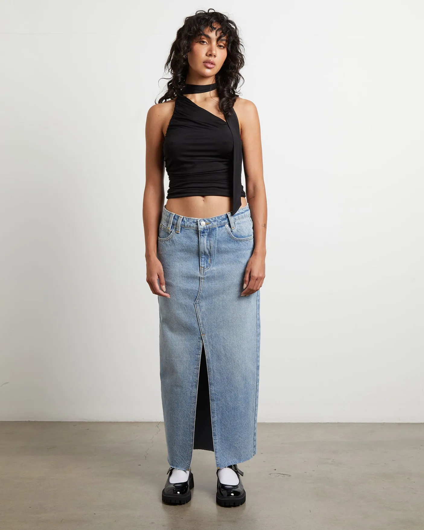 Eva Maxi Denim Skirt Hacker Blue