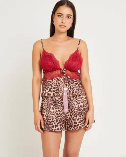 Exie Lace Insert Tie Front Cami