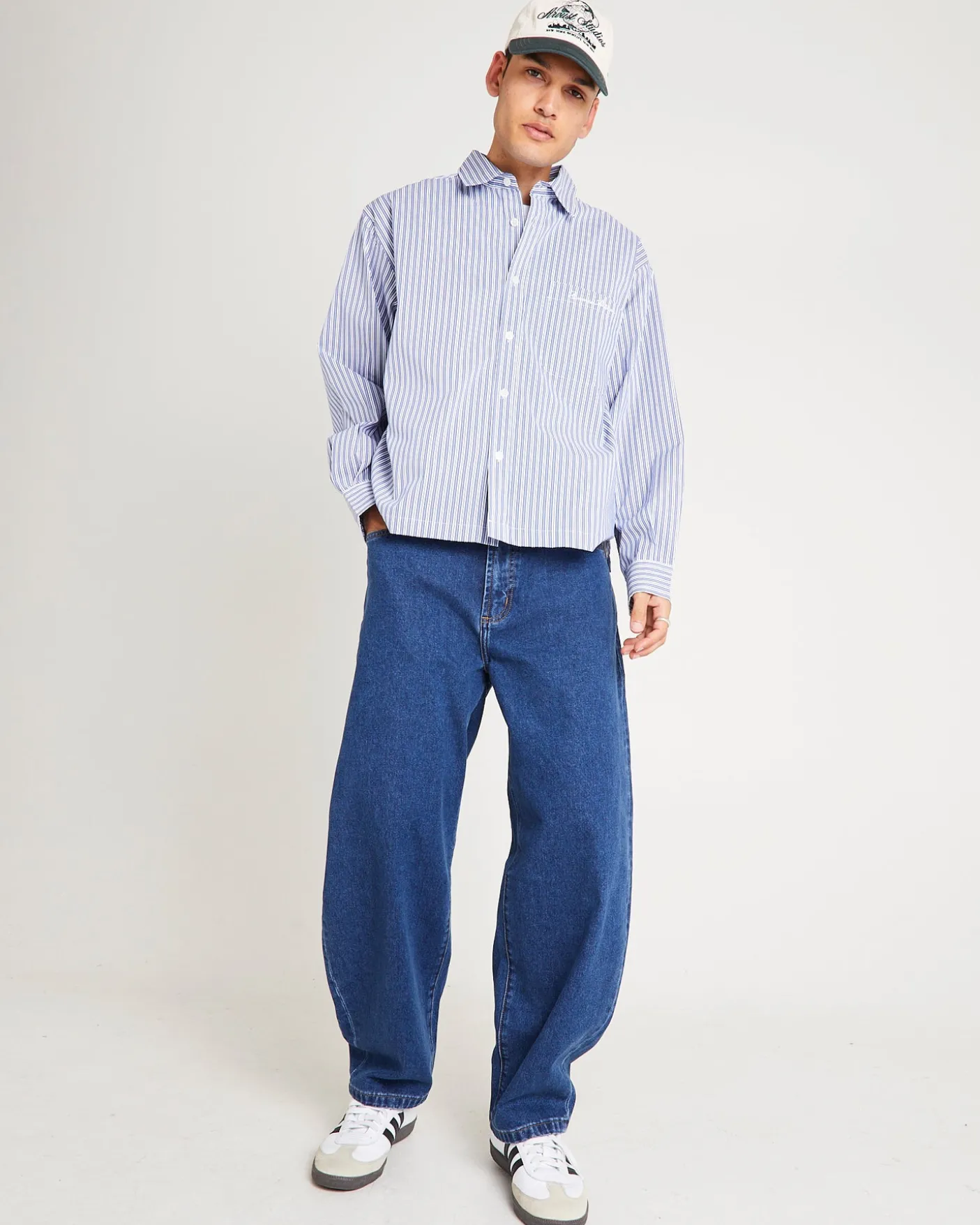 Ezy Barrel Denim Jeans Forever Blue