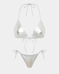 Fae Metal Triangle Bikini Top Bikini Set