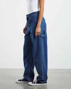 Faye Worker Denim Jeans Pebble Mid Stone