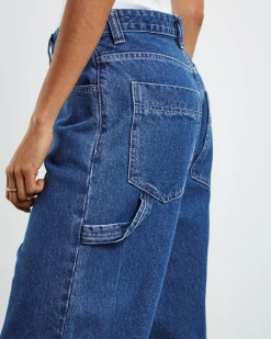 Faye Worker Denim Jeans Pebble Mid Stone