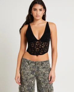 Flocked Lace Corset
