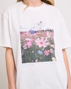 Floral Photo Print Boyfriend T-Shirt