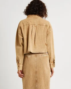 Florence Aged Denim Cropped Shacket