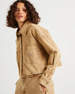 Florence Aged Denim Cropped Shacket