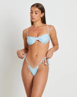 Frangipani Underwire Bikini Top in Blue