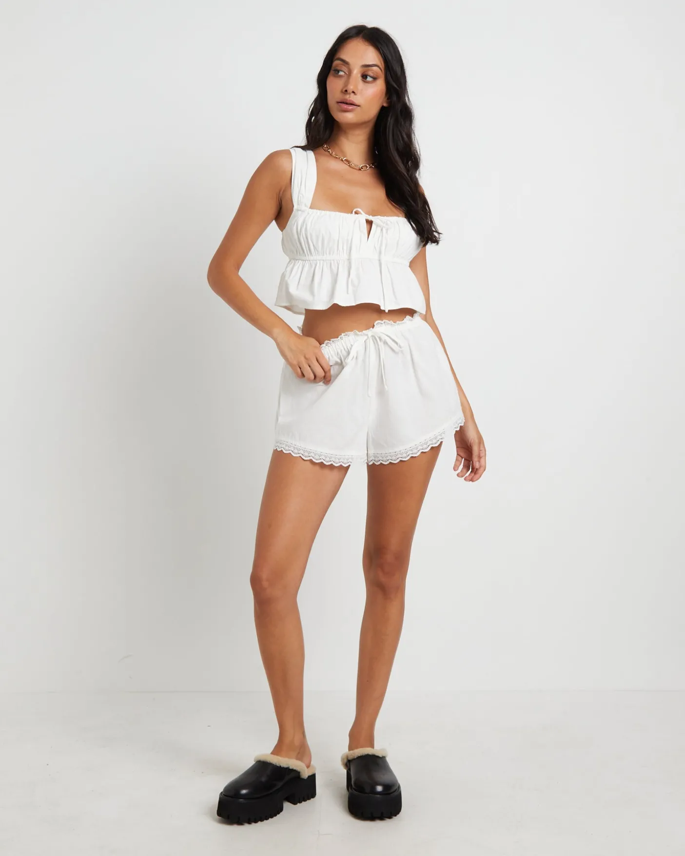 Franki Peplum Top in White