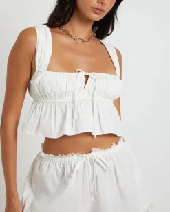 Franki Peplum Top in White