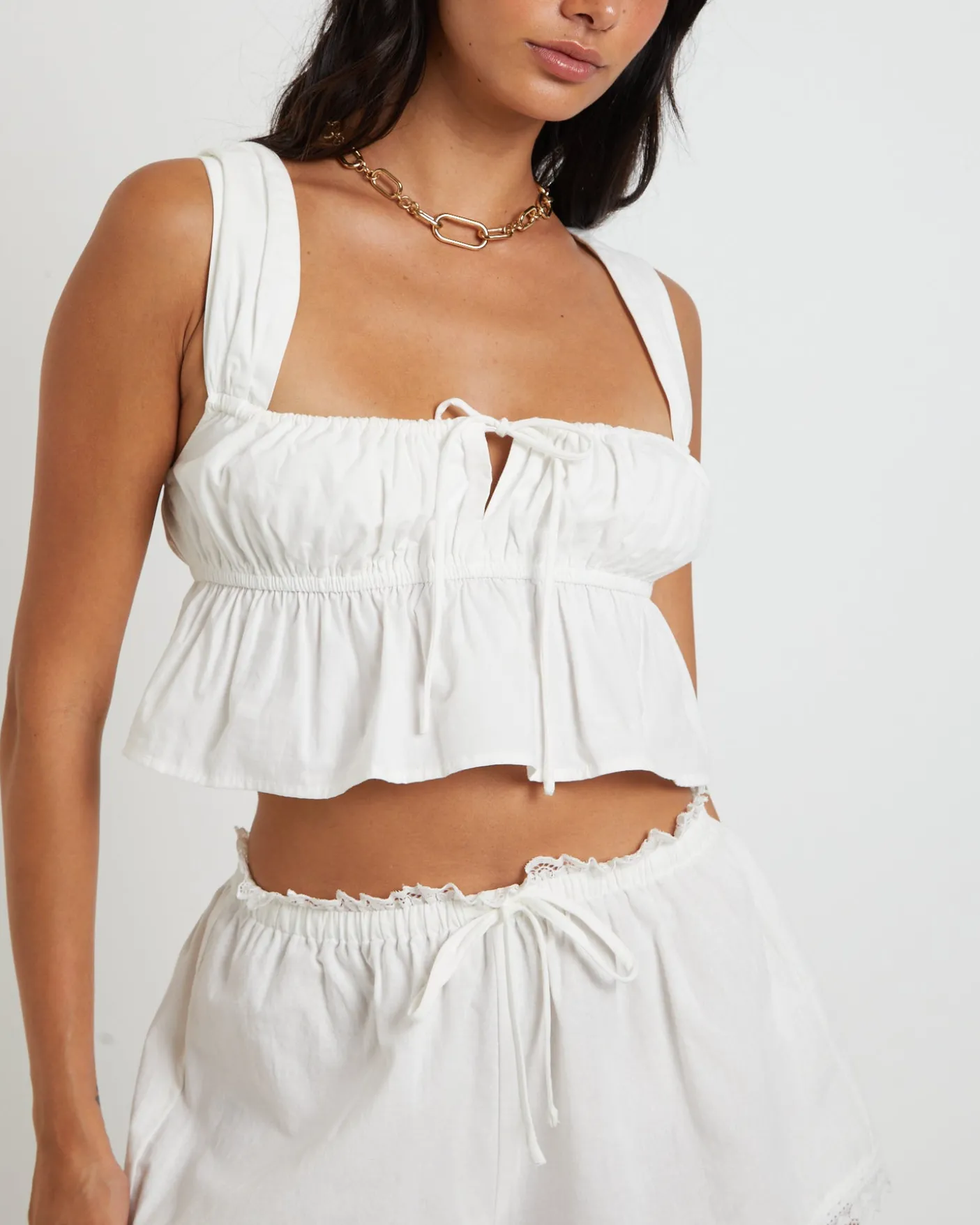 Franki Peplum Top in White