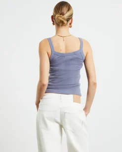 Frenchie Rib Singlet in Slate Grey