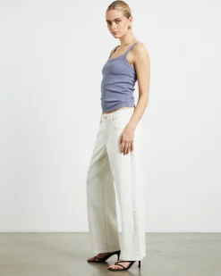Frenchie Rib Singlet in Slate Grey